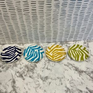 Like New In Box - Jonathan Adler Set of 4 Zebra Print Coasters